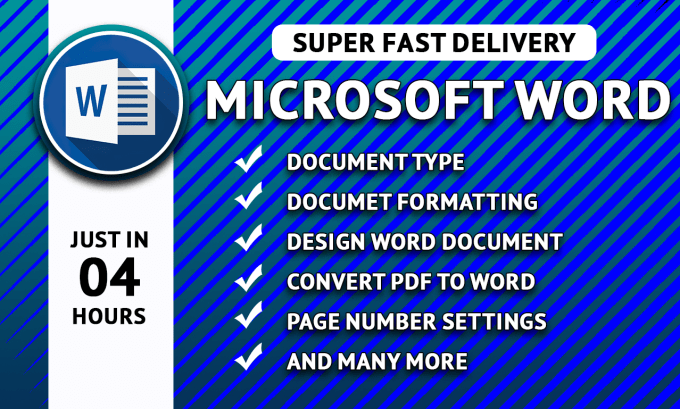 Gig Preview - Create, edit, format, design, and type microsoft word documents