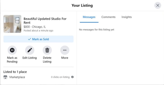 Gig Preview - List your rental ads on my 10 facebook marketplace