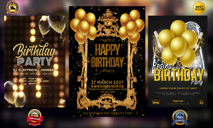 Gig Preview - Design birthday flyers within 6 hours