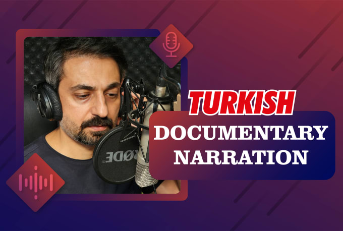 Gig Preview - Record a documentary turkish male voice over