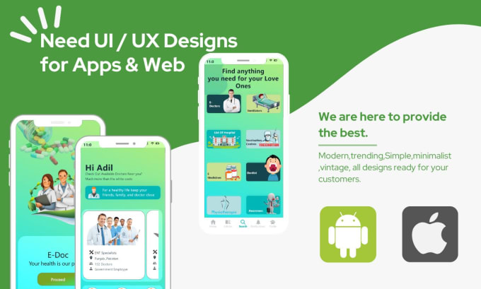 Gig Preview - Create UI UX designs for mobile apps