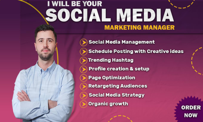 Gig Preview - Be your social media marketing manager, personal assistant