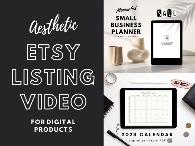 Gig Preview - Create aesthetic etsy listing videos for your printable digital planner