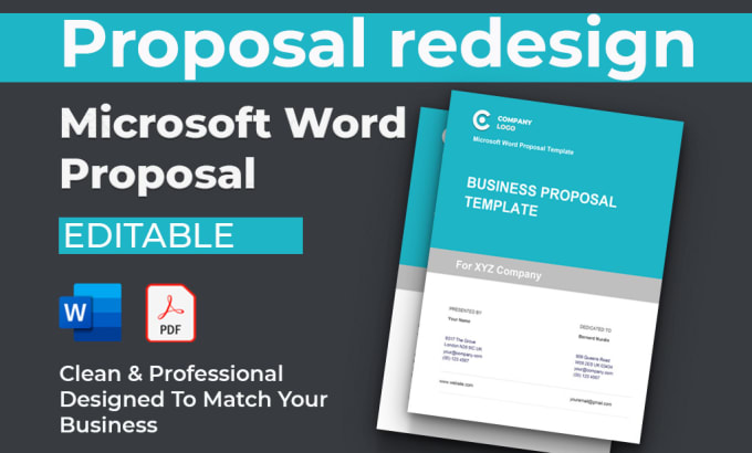 Gig Preview - Redesign business proposal template in ms word