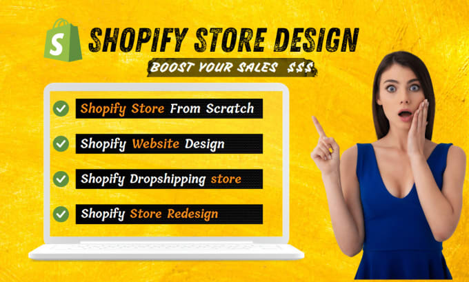 Gig Preview - Create shopify store redesign shopify website design shopify store design