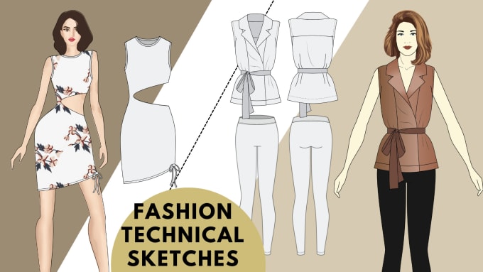 Gig Preview - Make flat fashion sketches and technical drawing