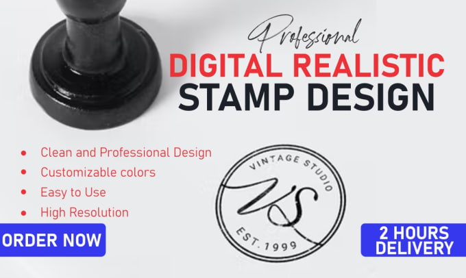 Bestseller - design a professional realistic digital rubber stamp logo