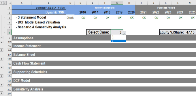 Gig Preview - Prepare 3 statement financial model