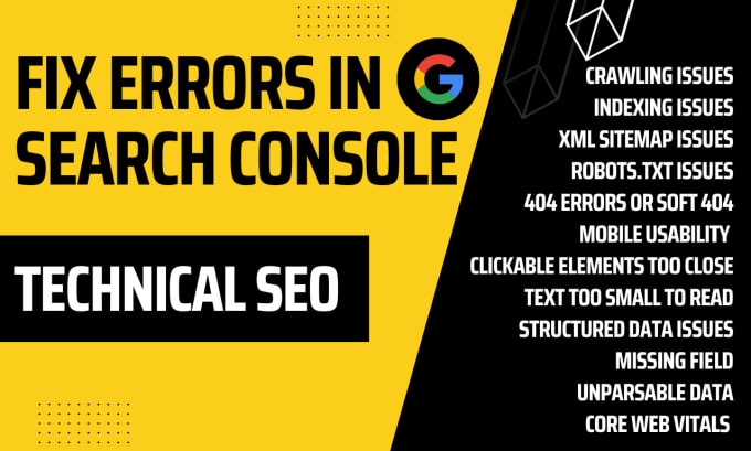 Gig Preview - Do best technical SEO or fix google search console errors