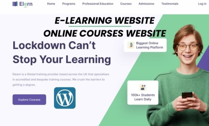 Gig Preview - Create wordpress lms website with learndash lms, tutor lms