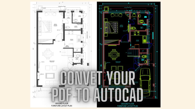 Gig Preview - Convert pdf to autocad and redraw floor plan