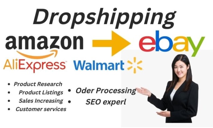 Gig Preview - Do walmart aliexpress amazon to ebay dropshipping listing