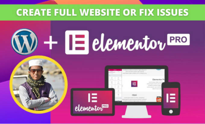 Gig Preview - Create or fix issues wordpress website using elementor pro