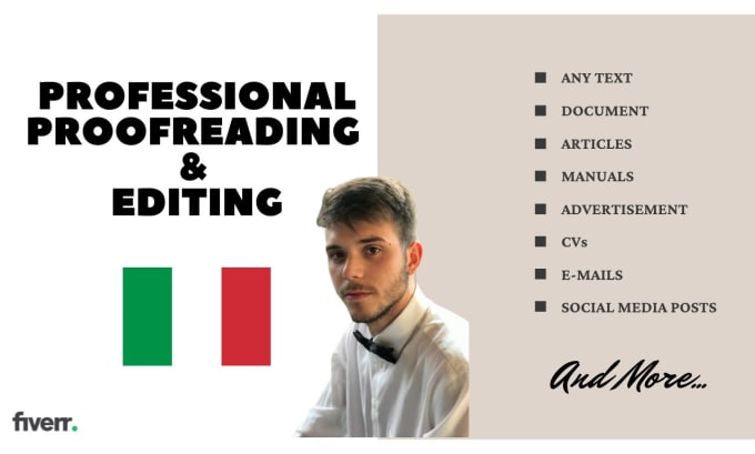 Gig Preview - Provide proofreading and editing of your italian text