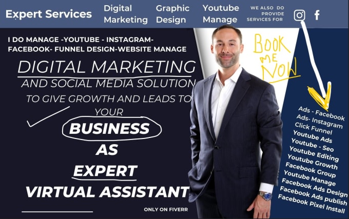 Gig Preview - Be creative virtual assistant and digital marketing expert social media manager