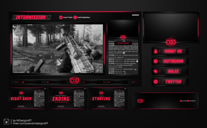 Gig Preview - Design twitch stream pack, overlay, panels and logo