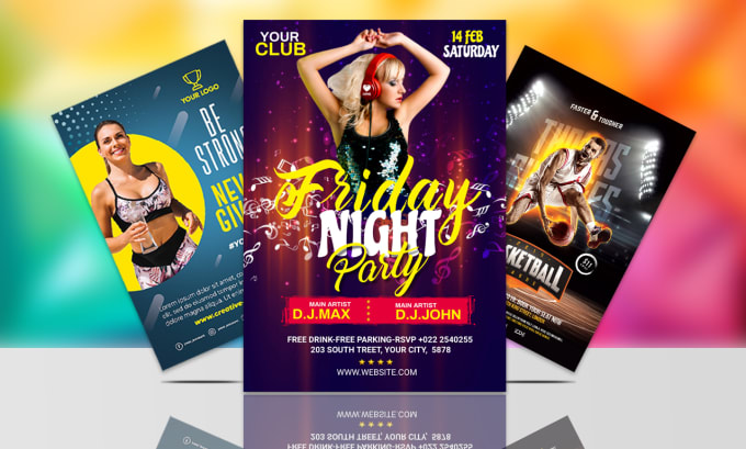 Gig Preview - Creative sports, dj club, night, party, event flyer, poster