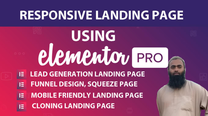 Gig Preview - Create responsive wordpress landing page with elementor pro