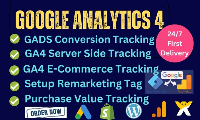 Gig Preview - Setup google analytics 4, ga4 ecommerce tracking, conversion tracking GTM