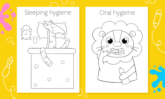 Gig Preview - Draw cute kids line art coloring book pages for KDP amazon or etsy