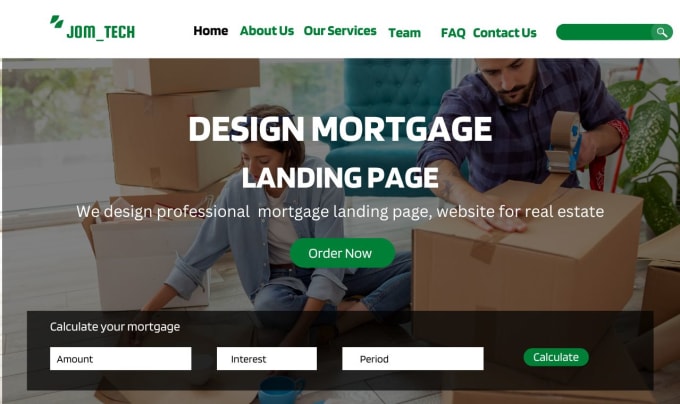 Gig Preview - Mortgage landing page, mortgage website, real estate website