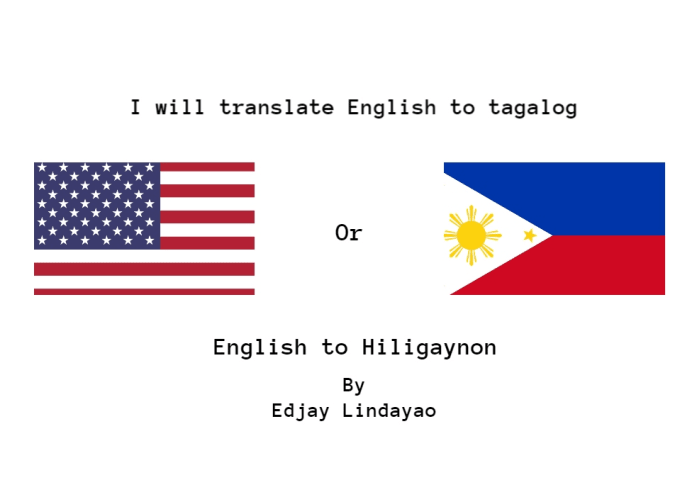 Gig Preview - Translate english to tagalog or english to hiligaynon