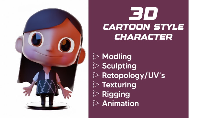 Gig Preview - Model cartoon style 3d character using blender