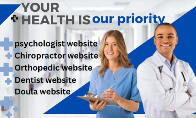 Gig Preview - Design healthcare dental therapy chiropractor and mental health websites