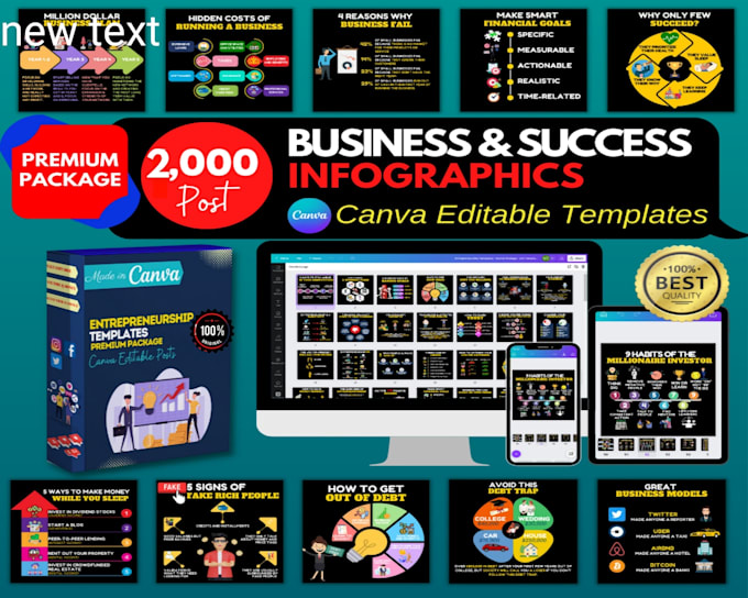 Gig Preview - Provide 2000 business infographics templates for instagram