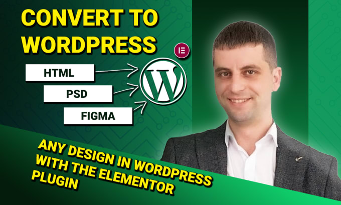 Gig Preview - Convert psd to wordpress, html to wordpress using elementor