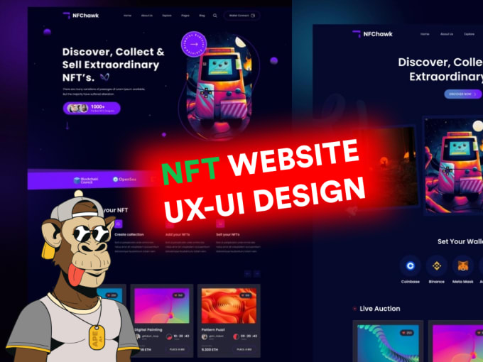 Gig Preview - Create a unique nft website design ui ux using figma