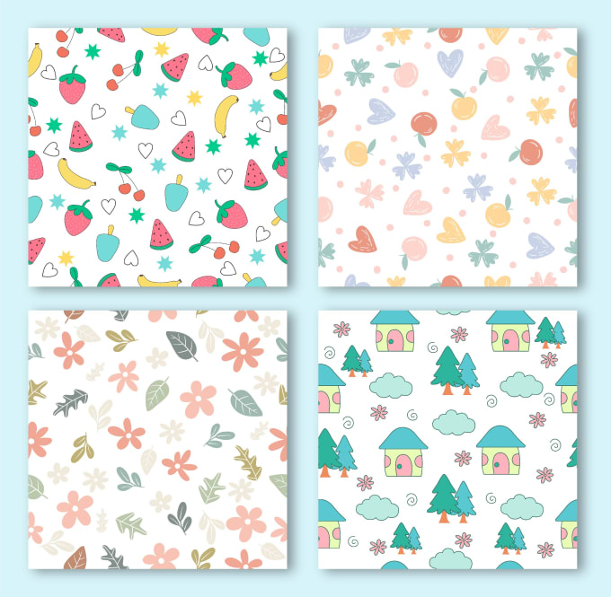 Gig Preview - Do cute seamless pattern design for fabric and wallpaper