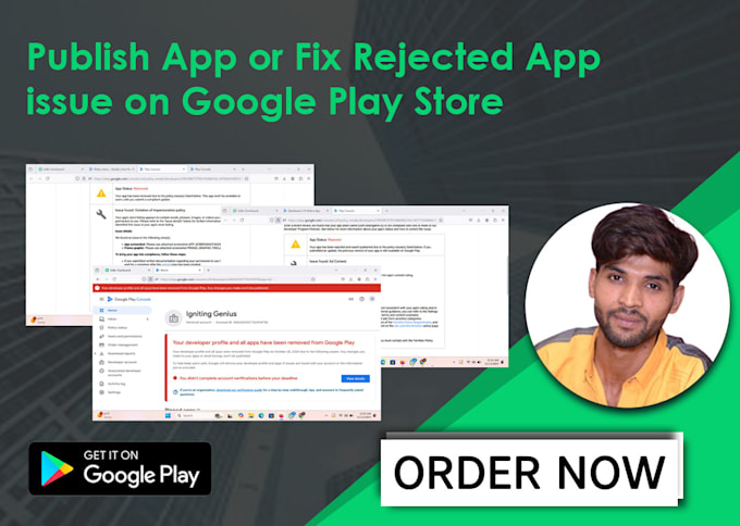 Gig Preview - Publish app or fix rejected app issue on google play store