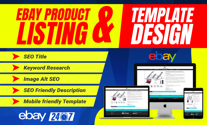 Gig Preview - Do ebay seo product listing with ebay html template design