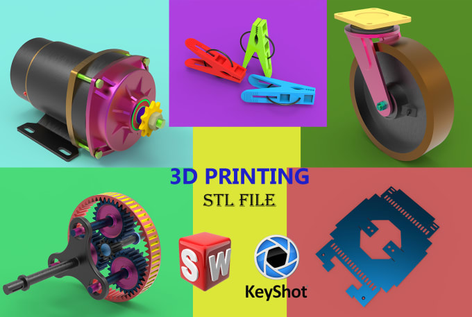 Gig Preview - 3d cad modeling, 2d drawing, 3d printing, stl, dxf, obj