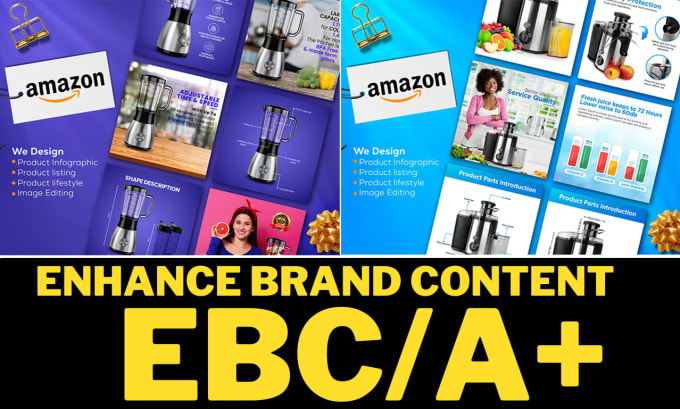 Gig Preview - Design enhance brand content ebc a plus content and listing images