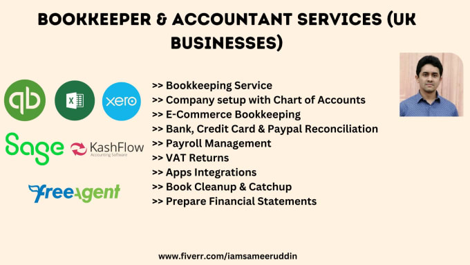 Gig Preview - Be your UK bookkeeping with xero freeagent sage quickbooks