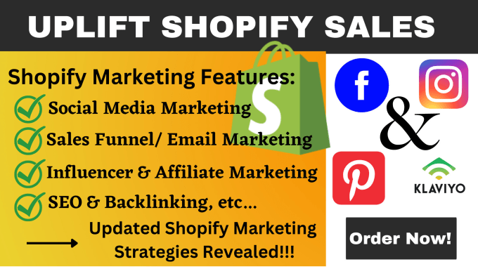 Gig Preview - Uplift shopify store sales, shopify promotion ecommerce marketing for sales SEO