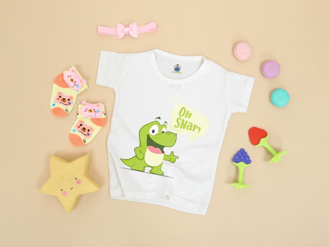 Gig Preview - Create baby kids cartoon animal graphic t shirt print design