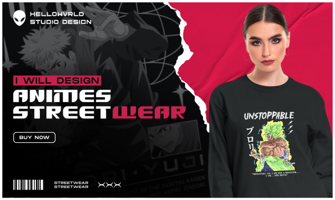 Gig Preview - Design modern anime style and edgy streetwear urban clothing