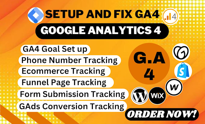 Gig Preview - Setup, fix google analytics 4, ga4 ecommerce tracking, g ads conversion tracking