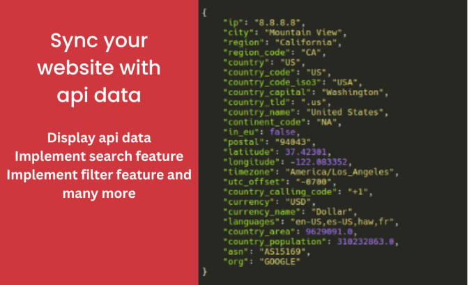 Gig Preview - Integrate and display api data in your HTML or react website