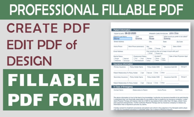 Gig Preview - Create fillable PDF form or design your pdf form