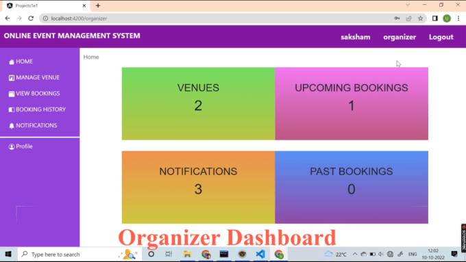 Gig Preview - Online event management system in java spring boot