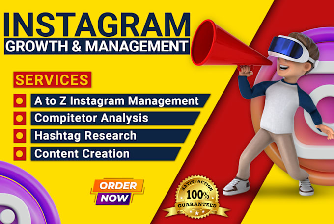 Gig Preview - Grow and manage instagram account, increase engagement, hashtag research