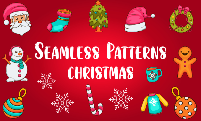 Gig Preview - Design seamless christmas patterns in vector