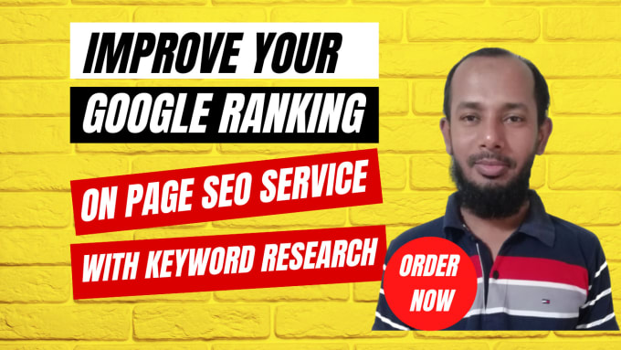 Gig Preview - Do on page SEO optimization service with keyword research for google ranking