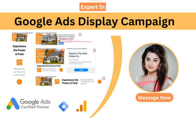 Gig Preview - Do your google ads display campaign setup manage and optimize