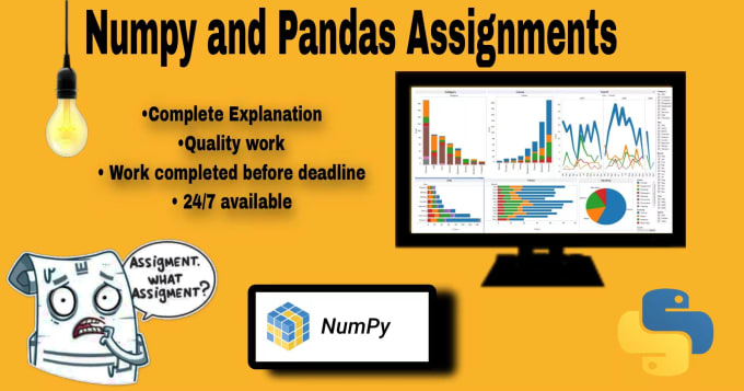 Gig Preview - Do assignments of pandas and numpy in jupytor notebook