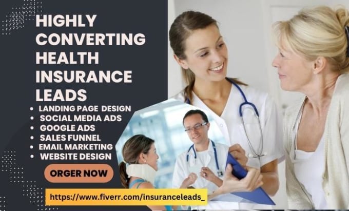 Gig Preview - Generate health insurance leads medicare insurance leads insurance landing page